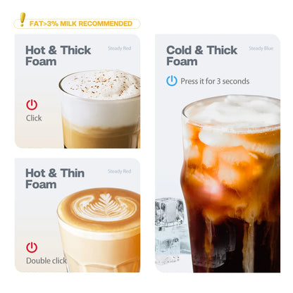 HiBREW FrotherPro M1A: Espumador de leche automático para capuchinos, lattes y chocolate quente