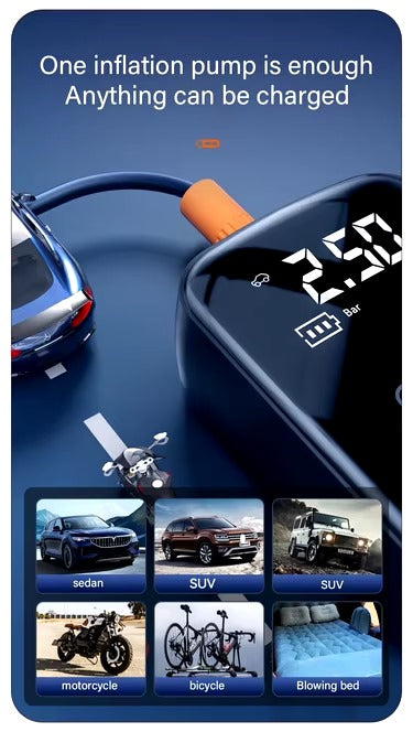 Bombe d'automobile portable avec affichage numérique et LED - InflatorXpress Pro 