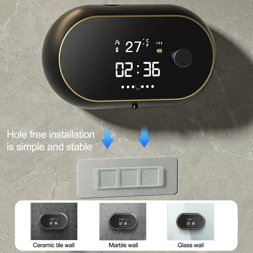 Distributeur automatique de savon avec capteur et affichage de la température - Hygiène sans clé 