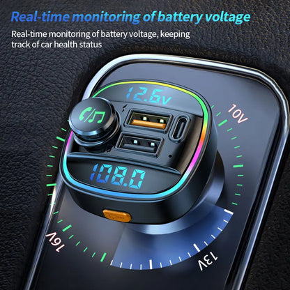 Transmetteur FM Bluetooth 5.0 avec Carregamento Rápido 22.5W 