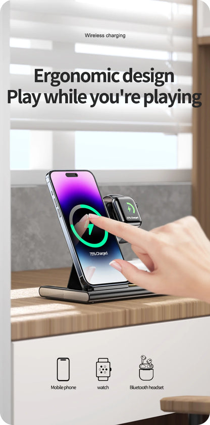 Carregador Sem Fio 3 en 1 PowerSync - Rapide et Organisé