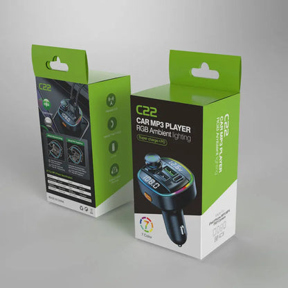 Transmetteur FM Bluetooth 5.0 avec Carregamento Rápido 22.5W 