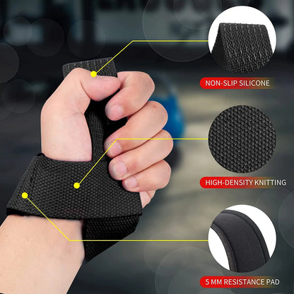 PowerGrip Pro - Faixas de Apoio Antideslizantes para Levantamiento de Peso y Crossfit