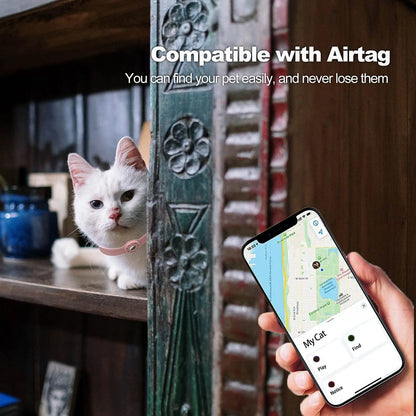Coleira Ajustável com AirTag para Chats e Cachorros | Rastreamento 