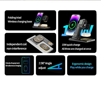 Carregador Sem Fio 3 en 1 PowerSync - Rapide et Organisé