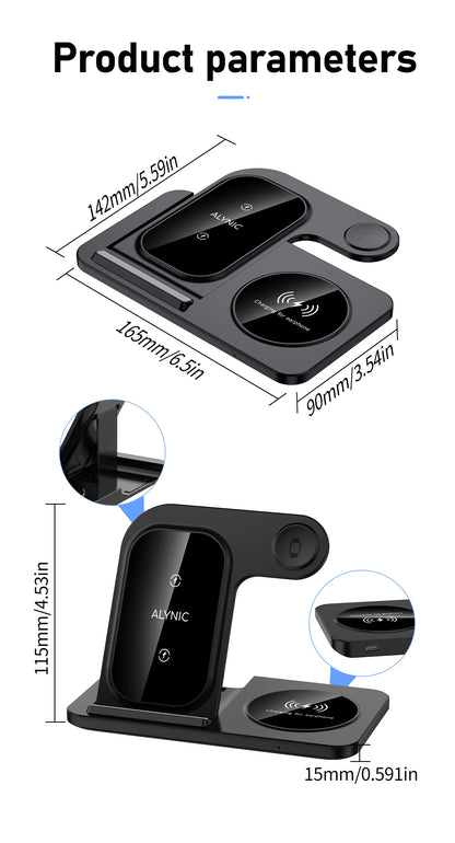 Carregador Sem Fio 3 en 1 PowerSync - Rapide et Organisé