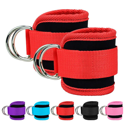 GymMax Pro - Tiras de Tornozelo Acolchoadas para Treino de Pernas e Gluteos com D-Ring Duplo