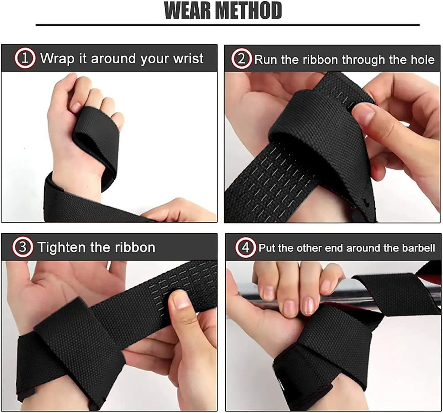 PowerGrip Pro - Faixas de Apoio Antideslizantes para Levantamiento de Peso y Crossfit