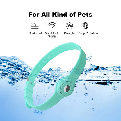 Coleira Ajustável com AirTag para Chats e Cachorros | Rastreamento 