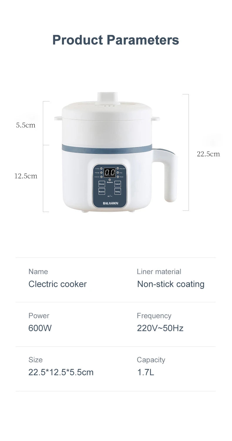 Panela de Arroz Elétrica Antiaderente 1-2 Pessoas Compacta - GRATIS GRATIS