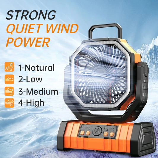 Ventilateur portable USB rechargeable avec batterie 20 000 mAh - GRATUITEMENT