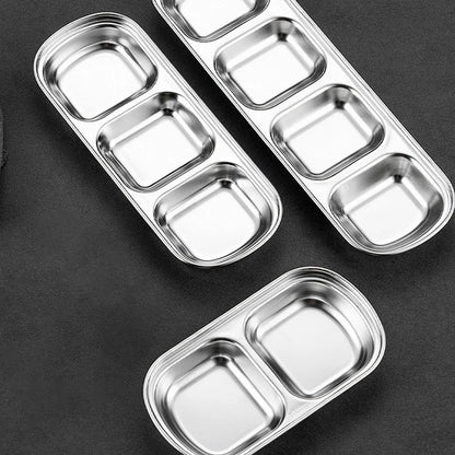 Prato Dividido Inox para Molhos e Temperos - Praticidade