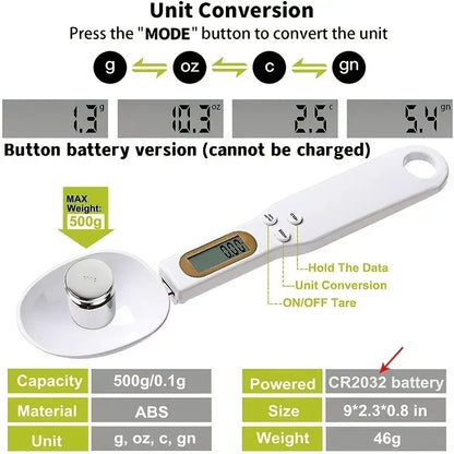 Mini Balança Digital de Cozinha LCD 500g Precisión 0.1g Portátil