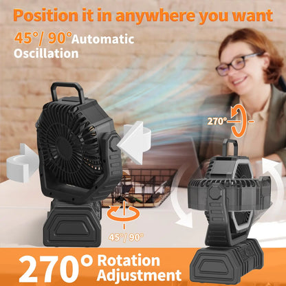 Ventilateur portable USB rechargeable avec batterie 20 000 mAh - GRATUITEMENT