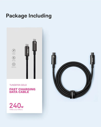 Chargeur rapide pour iPhone, MacBook et Samsung - Baseus Thunder Charge USB-C 240W
