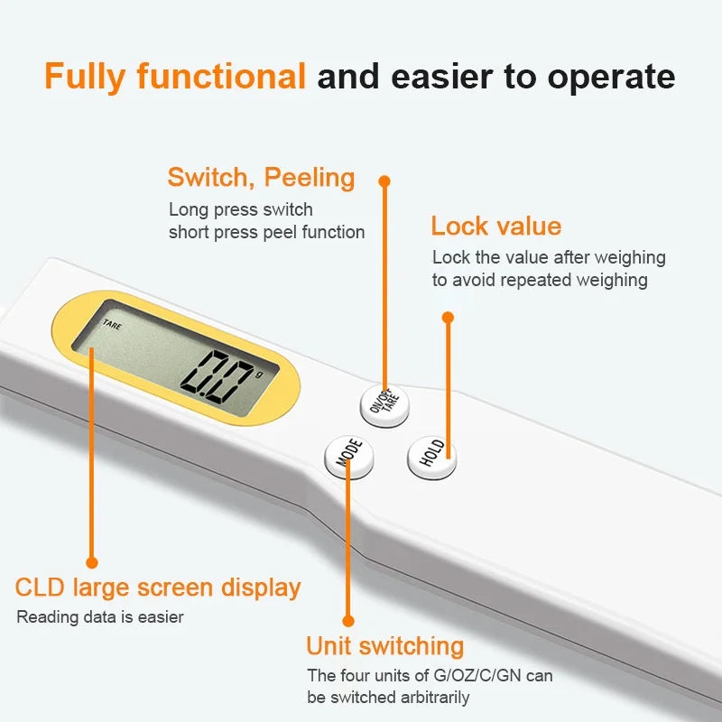 Mini Balança Digital de Cozinha LCD 500g Precisión 0.1g Portátil