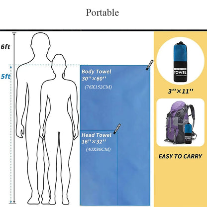Toalha de Secagem Rápida TurboDry Sports - Confort et praticité pour les athlètes et les aventuriers