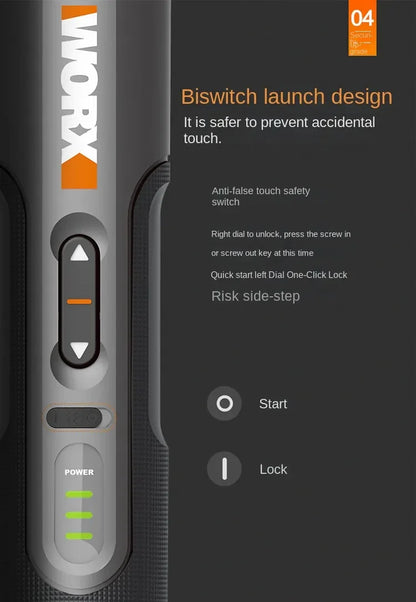 Chave de Fenda Inteligente WORX WX242 - Ferramenta Recarregável avec Luz LED et Kit Complet
