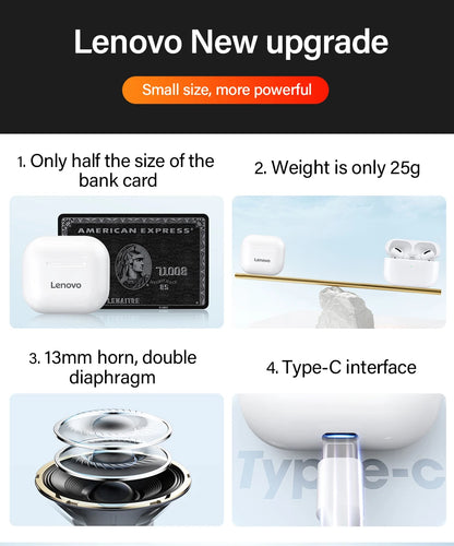 Lenovo LP40 TWS Earphones - Premium Sound Quality, Bluetooth 5.0 and Touch Control - Free Shipping