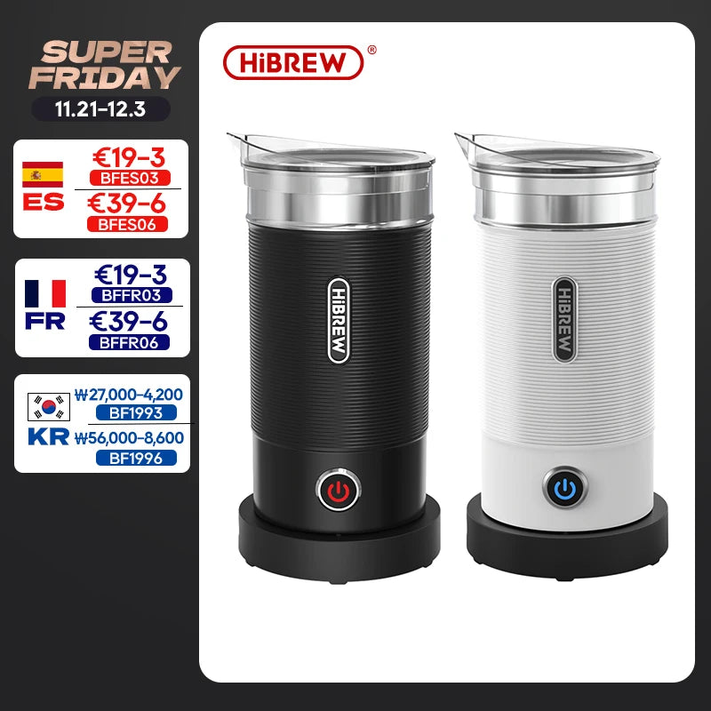 HiBREW FrotherPro M1A: Espumador de leche automático para capuchinos, lattes y chocolate quente