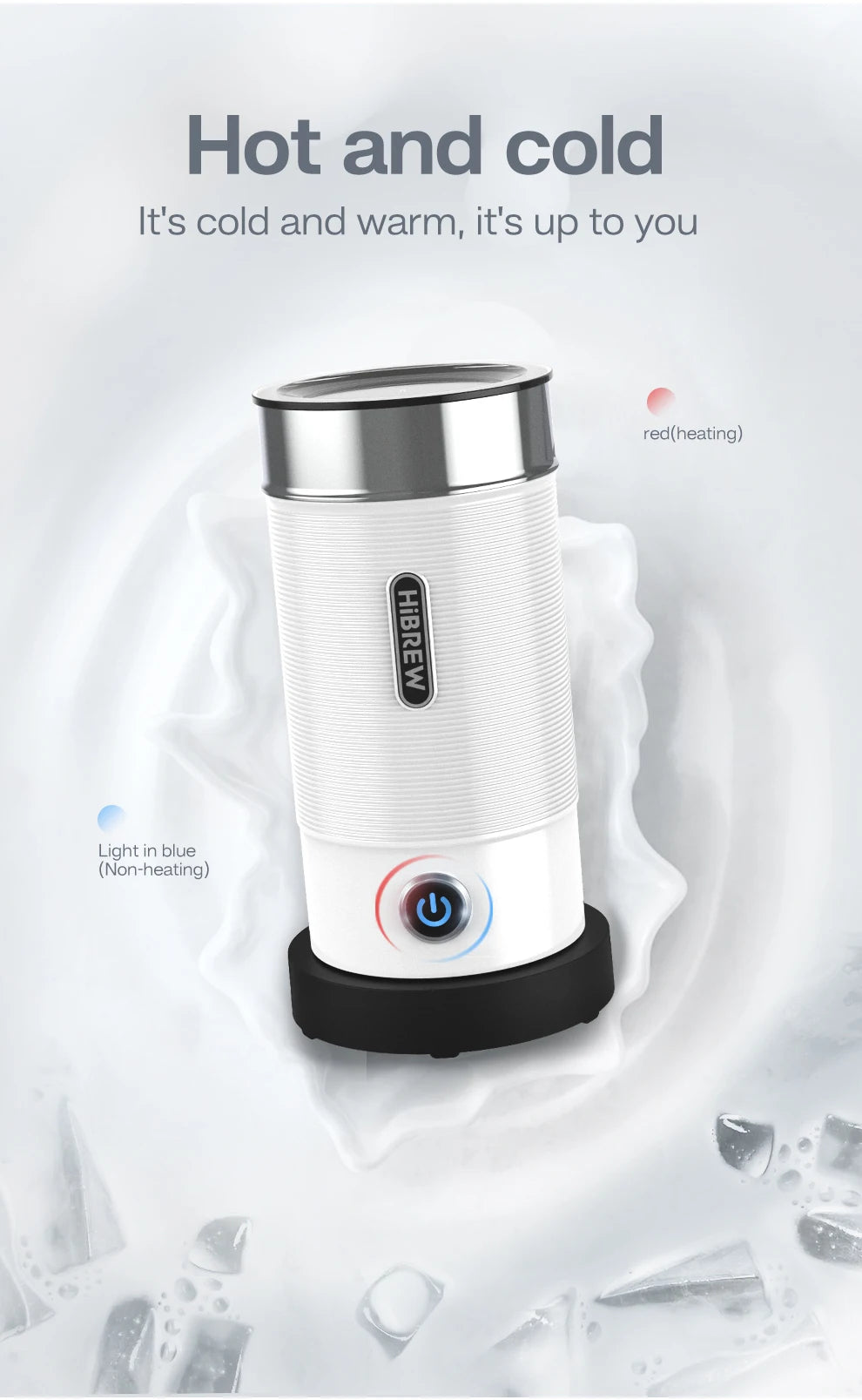 HiBREW FrotherPro M1A: Espumador de leche automático para capuchinos, lattes y chocolate quente