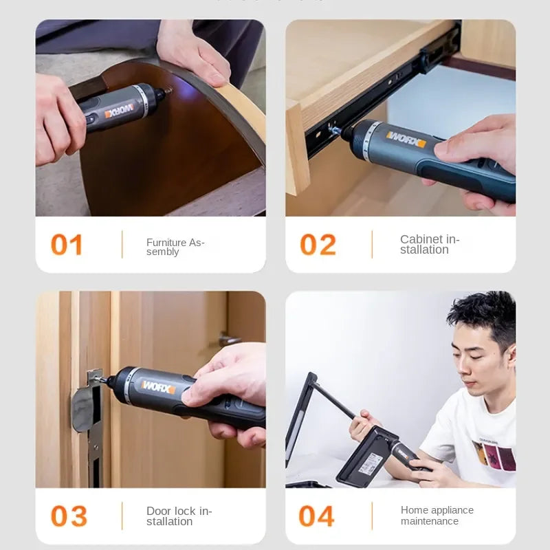 Chave de Fenda Inteligente WORX WX242 - Ferramenta Recarregável avec Luz LED et Kit Complet