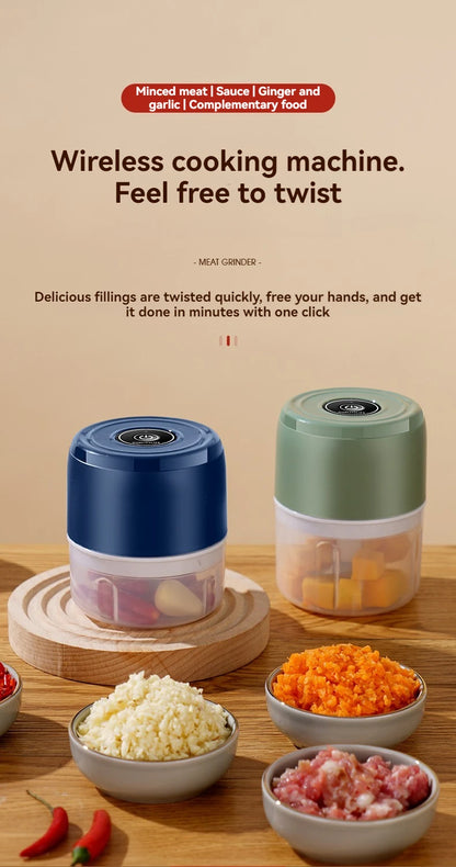Mini Processador Elétrico USB para Alimentos – Compacto, Portátil y Fácil de Usar
