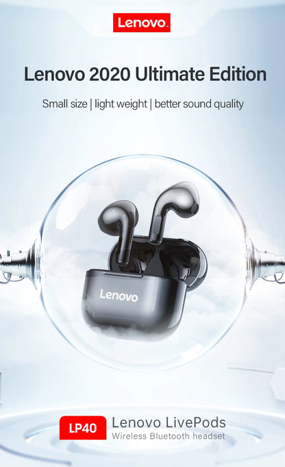 Lenovo LP40 TWS Earphones - Premium Sound Quality, Bluetooth 5.0 and Touch Control - Free Shipping
