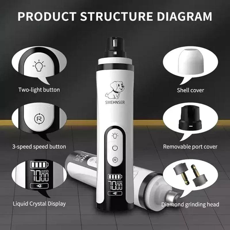 PawElegance Nail Grinder: Electric Trimmer with LED - FREE SHIPPING
