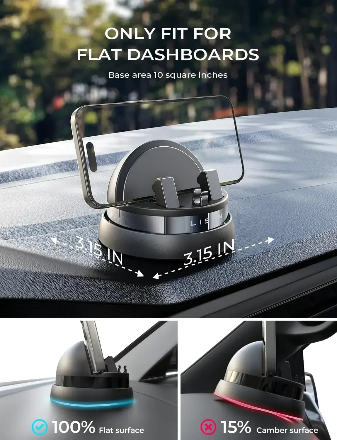 LISEN 360° ProMount – Support universel pour téléphone portable avec rotation complète 