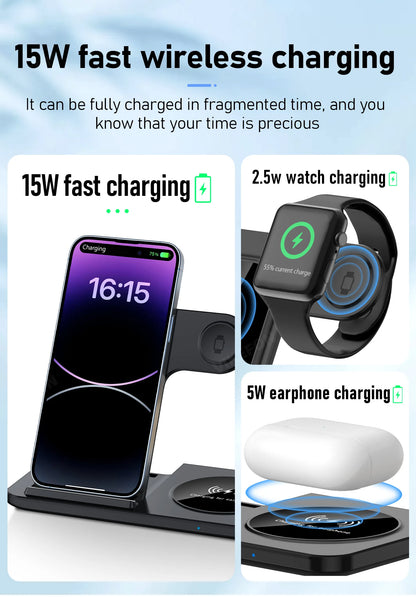 Carregador Sem Fio 3 en 1 PowerSync - Rapide et Organisé
