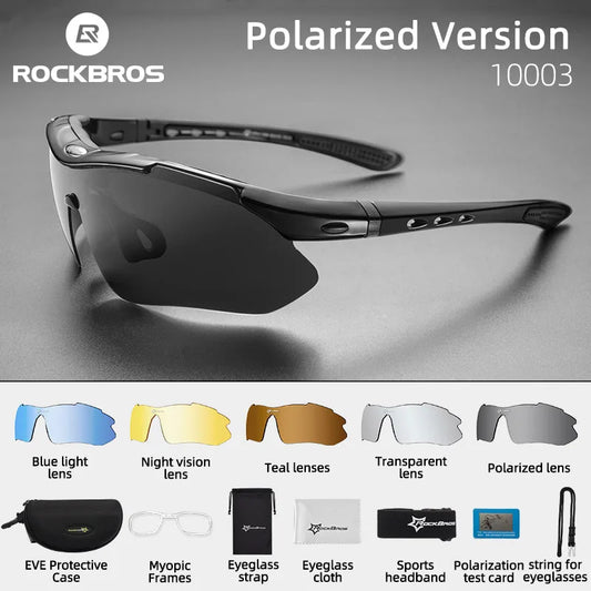 Lunettes de soleil RockBros Polarized Pro – Lunettes polarisées avec protection UV400 pour le cyclisme et la course 