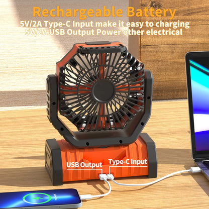 Ventilateur portable USB rechargeable avec batterie 20 000 mAh - GRATUITEMENT