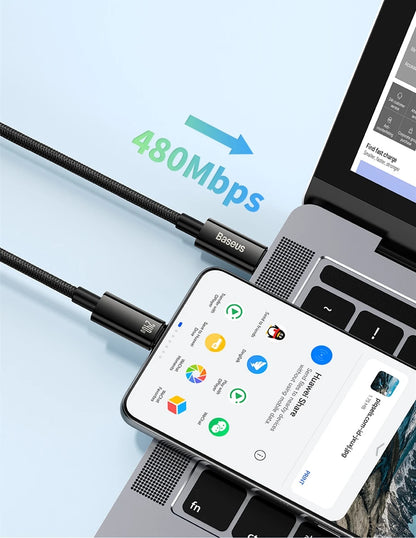 Chargeur rapide pour iPhone, MacBook et Samsung - Baseus Thunder Charge USB-C 240W