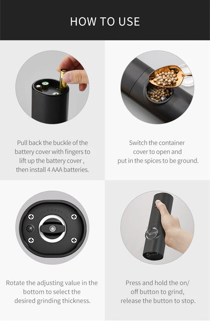 Moedor Automático de Temperos - Precisão Gourmet com Praticidade e Elegância - GRATIS GRATIS