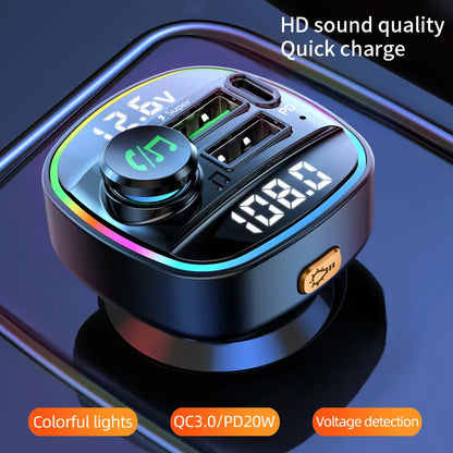 Transmetteur FM Bluetooth 5.0 avec Carregamento Rápido 22.5W 