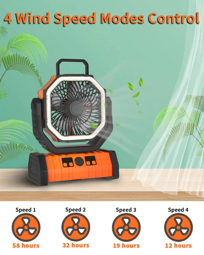 Ventilateur portable USB rechargeable avec batterie 20 000 mAh - GRATUITEMENT