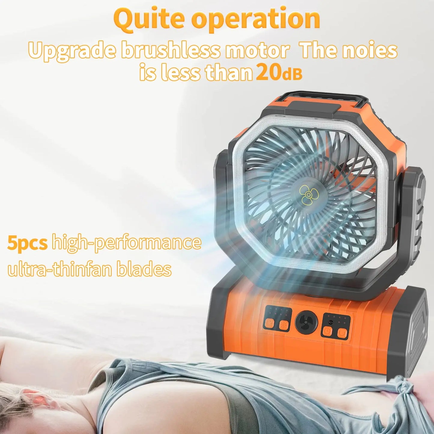 Ventilateur portable USB rechargeable avec batterie 20 000 mAh - GRATUITEMENT