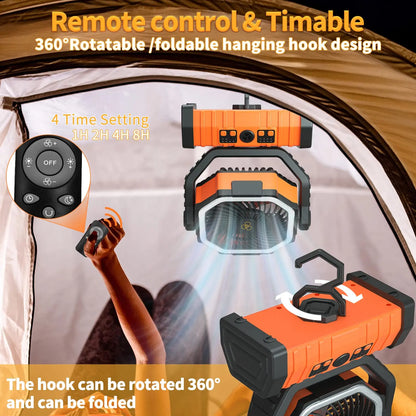Ventilateur portable USB rechargeable avec batterie 20 000 mAh - GRATUITEMENT