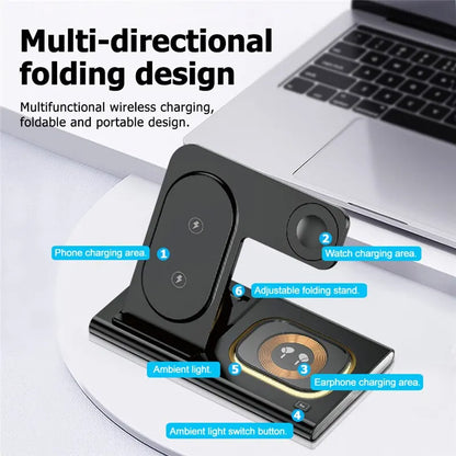 Carregador Sem Fio 3 en 1 PowerSync - Rapide et Organisé