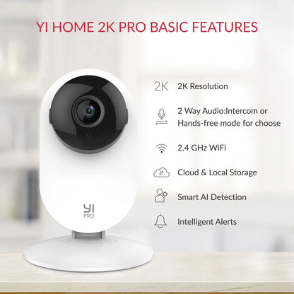 YI Pro Cam 2K : Caméra de sécurité WiFi avec vision nocturne 