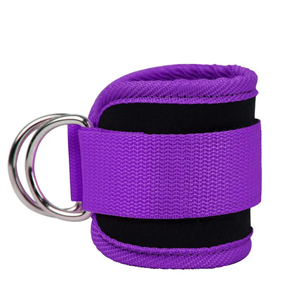 GymMax Pro - Tiras de Tornozelo Acolchoadas para Treino de Pernas e Gluteos com D-Ring Duplo