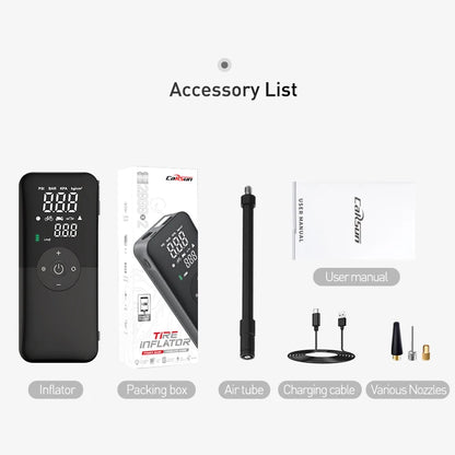 CARSUN AirPower Max - Compresseur de voiture portable et numérique pour voiture, moto et vélo 