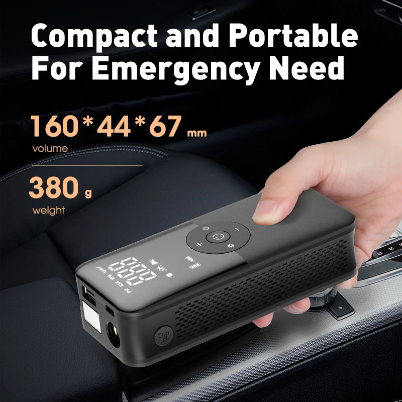 CARSUN AirPower Max - Compresseur de voiture portable et numérique pour voiture, moto et vélo 