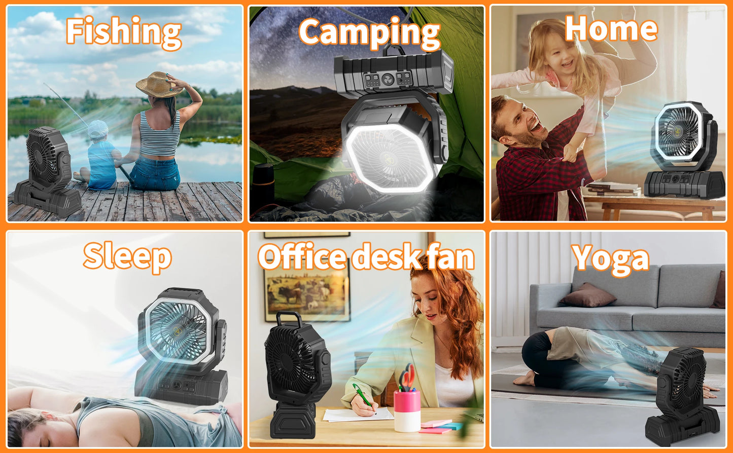 Ventilateur portable USB rechargeable avec batterie 20 000 mAh - GRATUITEMENT