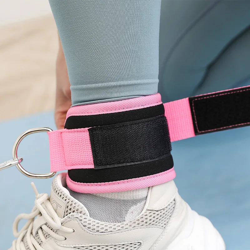 GymMax Pro - Tiras de Tornozelo Acolchoadas para Treino de Pernas e Gluteos com D-Ring Duplo
