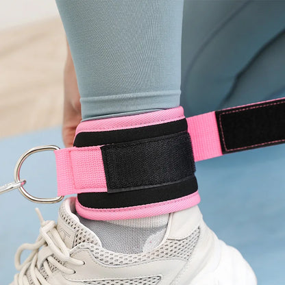 GymMax Pro - Tiras de Tornozelo Acolchoadas para Treino de Pernas e Gluteos com D-Ring Duplo