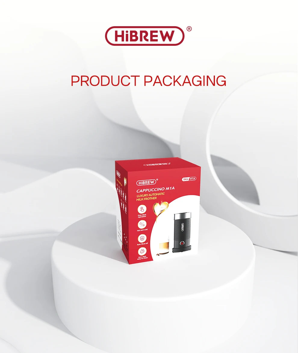 HiBREW FrotherPro M1A: Espumador de leche automático para capuchinos, lattes y chocolate quente