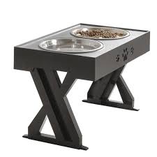 Mesa elevada para perros y gatos - Comederos de acero inoxidable ajustables 